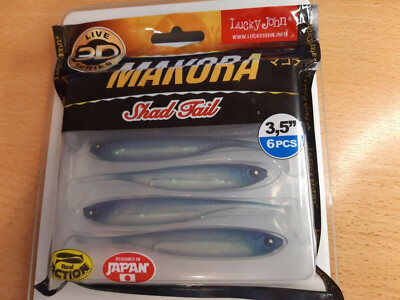 NEU Angel Köder Lucky John Makora Shad Tail BLAU 10cm Gummiköder 3,5'' Bait NEW
