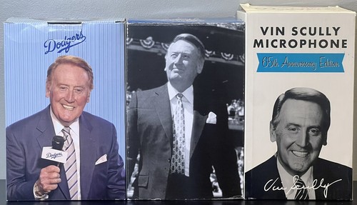 Dodgers Vin Scully Bobblehead Set Microphone Talking W/ Certificate Limited - Picture 16 of 16