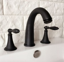 Oil Rubbed Brass Three Hole Deck Mounted Bathroom Sink Faucet Mixer Tap 2hg055