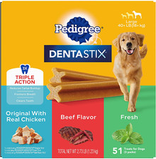 Dog Dental Care Treats Original, Beef Fresh Variety Pack, 2.73 Lb. 51 Treats