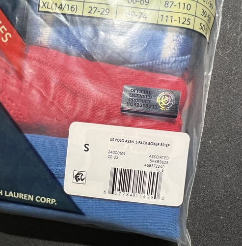 5-Pack US POLO ASSN. Boys S (6/7) Premium Boxer Briefs Cotton Blend Underwear - Picture 8 of 10