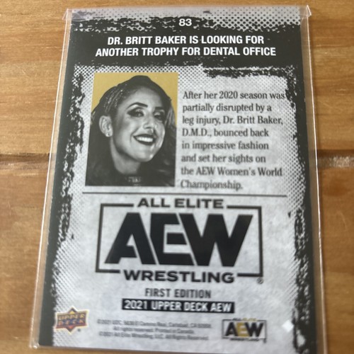 Britt Baker 2021 Upper Deck AEW 1st Edition Magazine BASE Parallel #83 - Picture 2 of 2