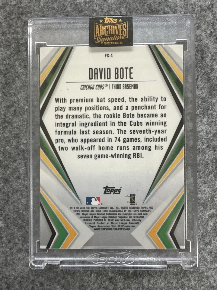 David Bote Autograph # /9 Topps Chrome Future Stars Archives Signature Cubs CARD - Image 2 of 2
