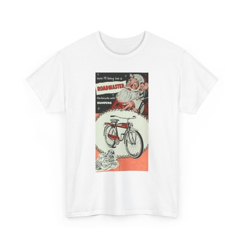 Vintage Cleveland Welding Co Roadmaster Bicycle Santa Claus Print Ad Tee, Unisex - Picture 2 of 97