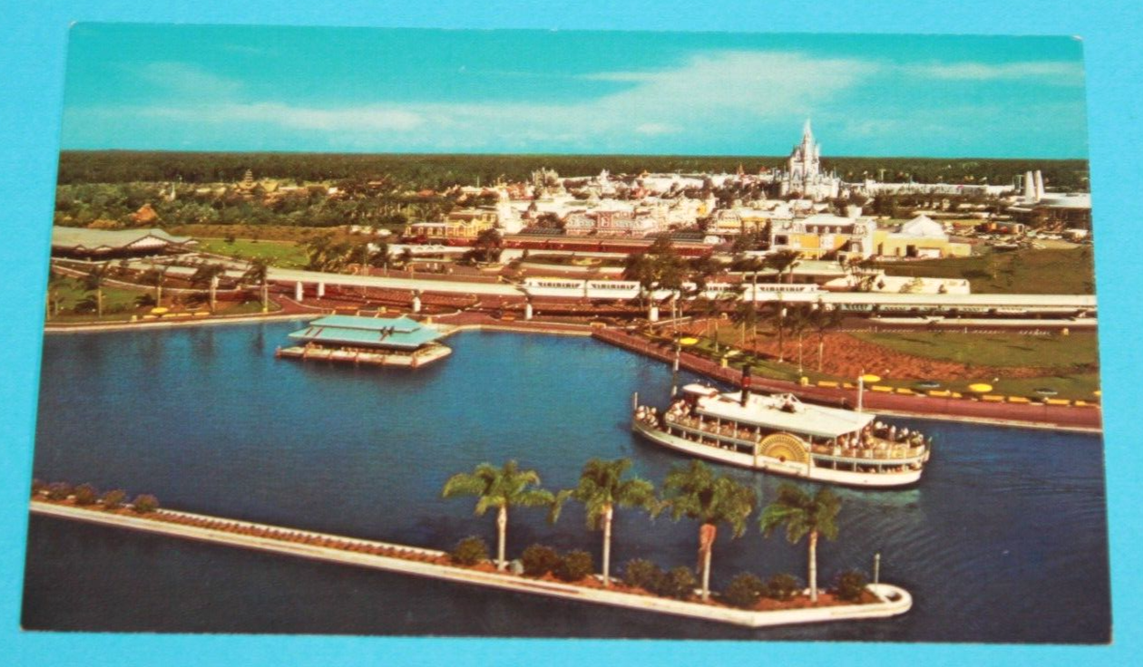 Vintage Walt Disney World Magic Kingdom Aerial View Souvenir Postcard
