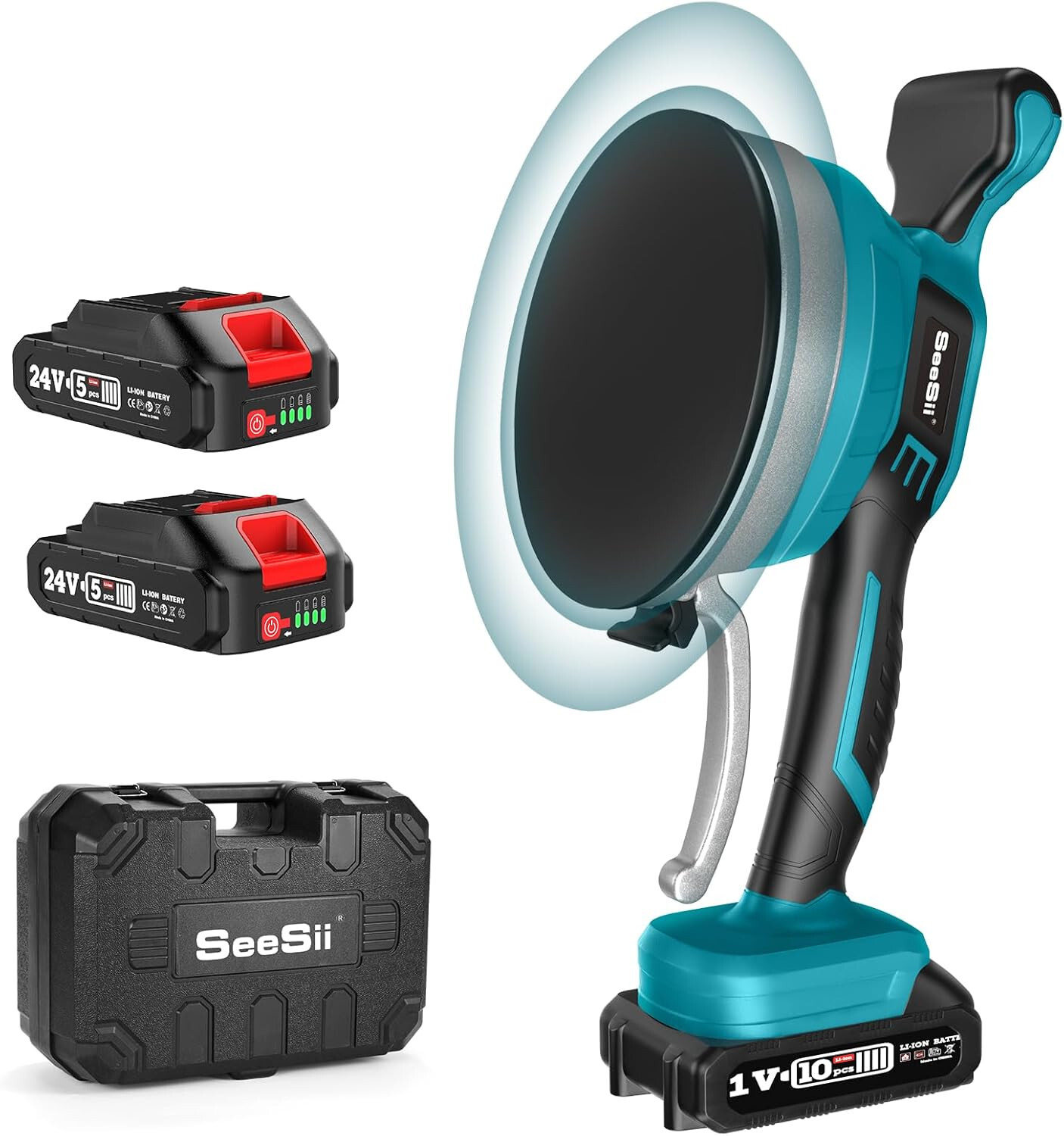 2-Speed Cordless Tile Leveling Tool with 160mm Suction & 2 Batteries-image