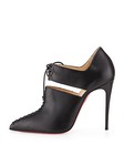 100% AUTH NEW WOMEN LOUBOUTIN CORSITA 100 KID BLACK CUTOUT BOOTIE/HEELS US 11 — photo 2