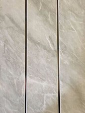 13 Grey Marble Chrome Strip Bathroom Ceiling Shower PVC Cladding Wet Wall Panels