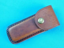 Brown Leather Sheath Scabbard Case for North American Hunting Club Folding Knife
