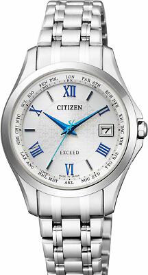 Citizen Watch Exeed Eco Drive Radio Clock Pair EC1120-59B Silver