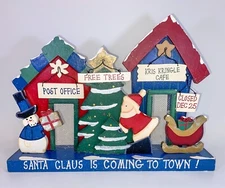 Snowman Town Christmas Village Table Decorations Country Primitive Santa