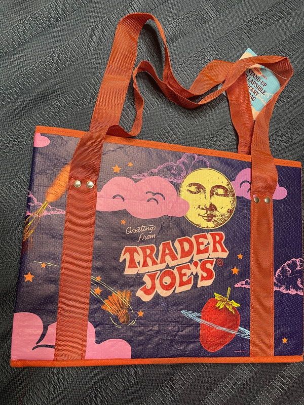 TWO bags, NWT Trader Joe's STAND-UP COLLAPSIBLE REUSABLE GROCERY SHOPPING TOTES