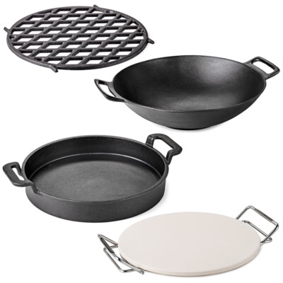 Flash Grillrost Einsatz BBQ Grillsystem Grillgitter Pizzastein Pfanne Wok