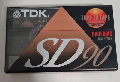 TDK SD90 Audio Cassette Tape High Bias Type II 90Min NOS Blank NEW 