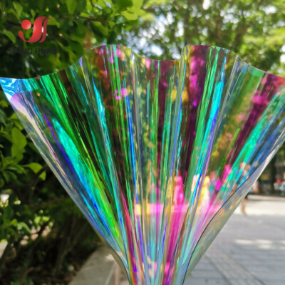 A4 Holographic Iridescent Laser Transparent PVC Fabric Vinyl Film Bow Bag Craft