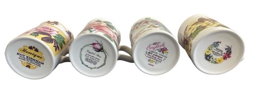 Set Of 4 Roy Kirkham Multicolor English Floral Coffee Tea Cups Mugs Vintage - Picture 7 of 7