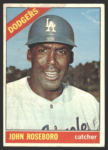 John Roseboro #189 1966 Topps Los Angeles Dodgers LOW GRADE - Foto 1 di 2
