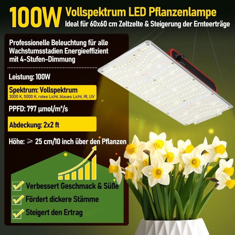 Growbox Growse Gewächshaus Indoor Komplettset Pflanzenzelt LED 100~240W Tent - Bild 4 von 4