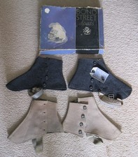 Vintage Bond Street Button WOOL Spats Gaiters and "Champs" IN BOND STREET BOX