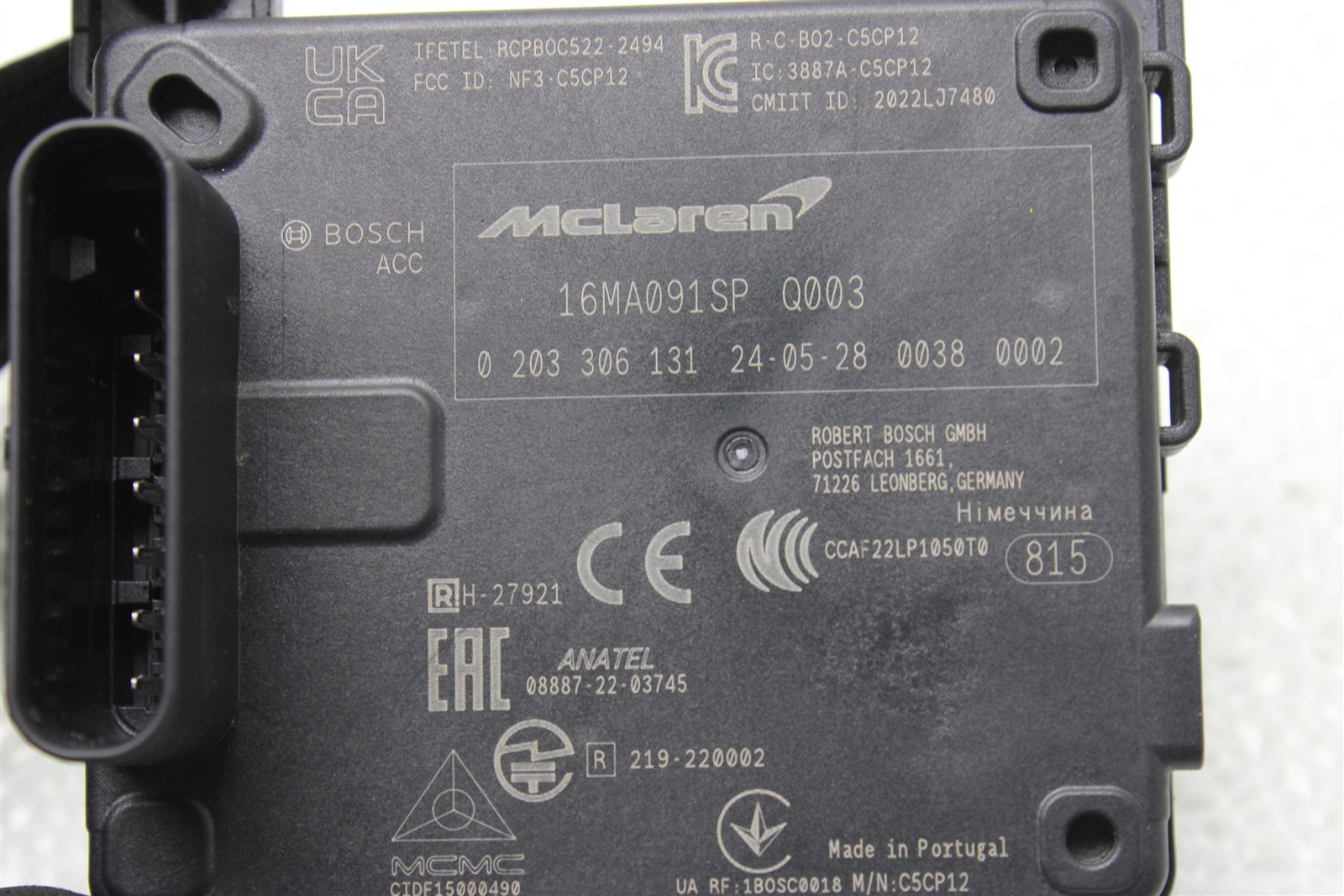 McLaren Artura 2025 Rear Radar sensor P/N 16MA091SP