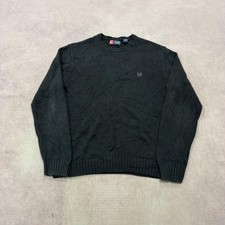 Vintage Chaps Knitted Jumper pullover chunky knit sweater with embroidered logo