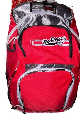 Baseball Softball Coaching Backpack Bat Bag "No Errors" Red- New w/ Tags