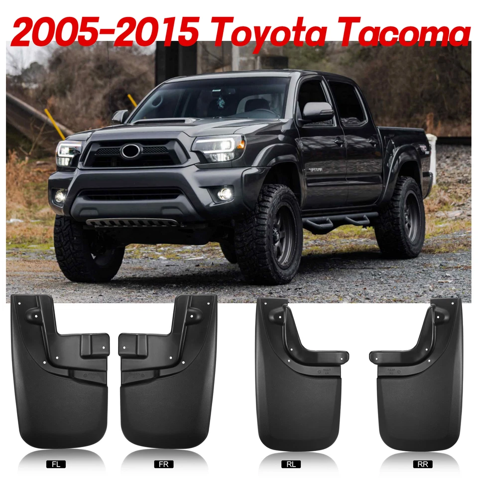 4Pcs For Toyota Tacoma Mud Flaps Splash Guards 2005-2015 Molded Mudguards Foto 2 de 4