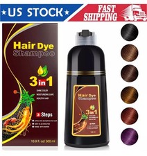 Two Bottles 3 in 1 Instant Hair Dye Shampoo 500ml Coffee -Color Dye Shampoo
