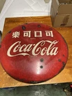 VINTAGE 1950's CHINESE Porcelain Over Metal 24 Vintage COKE COLA Sign RARE