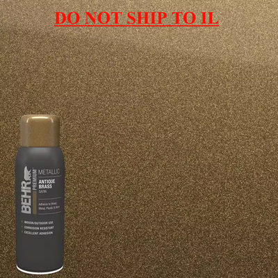 #ad BEHR PREMIUM Antique Brass Metallic Satin Interior Exterior Spray Paint 11 oz. $12.71