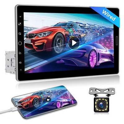 10 Zoll Single 1DIN FM RDS Radio CarPlay Android Auto Mirror Link Bluetooth +KAM