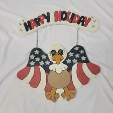 Rare Folk Art Home made 4th of July Hanging decoration America Eagle patriotic