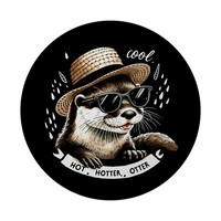 Otter Mit Strohhut Und Sonnenbrille Magnet Mit FlaschenöFfner Rund Mit Spruch