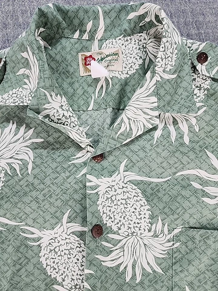 Hilo Hattie Shirt Mens XL Hawaiian Resort Casual Button Up Pineapple Print - Image 3 of 4