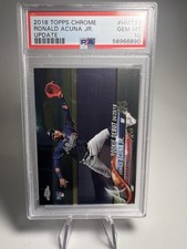 RONALD ACUNA JR 2018 Topps Chrome Update #HMT31 Rookie Card PSA 10 Mint. rookie card picture