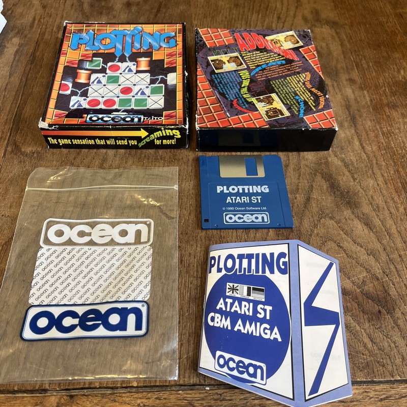 Plotting - Atari ST game - boxed, CIB - Vintage Ocean 1990