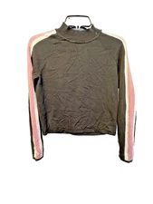 Divided by H&M Pullover Long Sleeve Top Black w/ Pink/White Stripe  Size M