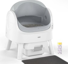 Self Cleaning Cat Litter Box Technology - Petpivot Autoscooper 11 White & Grey