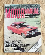 MOTOR MANUAL MAGAZINE FEBRUARY 1968 HOLDEN HB TORANA BRABHAM LOTUS CORTINA