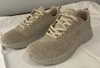 Skechers BOBS Shoes Womens Size 11 Taupe Memory Foam Lace Up Walking Sneakers