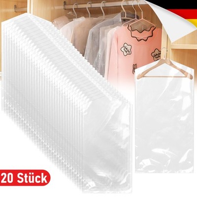 20x Kleiderschutzhülle Mantelschutz Kleiderfolie Kleidersack Transparent DHL