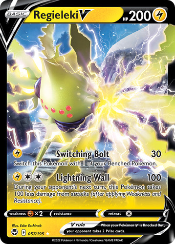 Regieleki V 057/195 Holo Ultra Rare Silver Tempest Near Mint