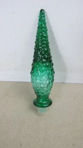 Original retro vintage green glass hobnail Genie b