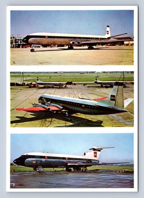 BEA BRITISH EUROPEAN AIRWAYS COMET 4B VANGUARD TRIDENT AIRLINE ISSUE POSTKARTE