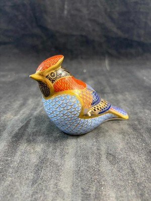 Royal Crown Derby Imari Paperweight Collection Bird Waxwing