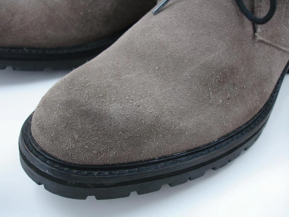 Calvin Klein 男式 8.5 M Ultan 踝靴 军队疲劳灰褐色 小牛 麂皮绒 皮革 — 第 3/4 张图片