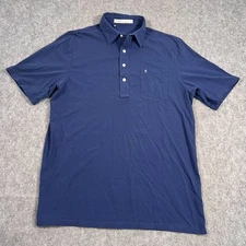 Criquet Navy Blue Short Sleeve Performance Pique Polo Shirt Men's Size Large
