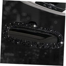 Bling Rearview Mirror Accessories Elastic Plush Car Rear View Black Diamond