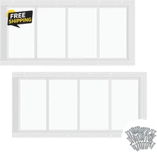 2 Pk 10''X23'' White Flush Mount Window with Tempered Glass Household Windows