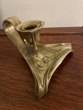 Brass Art Nouveau Candle Stick c1900 Arts & Crafts Antique